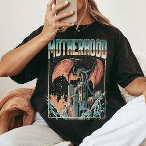 Retro Motherhood Shirt, Funny Mom 90s Dragon Fantasy Graphic Tee